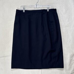 Escada Pure New Wool Black Pencil Skirt Sz 44